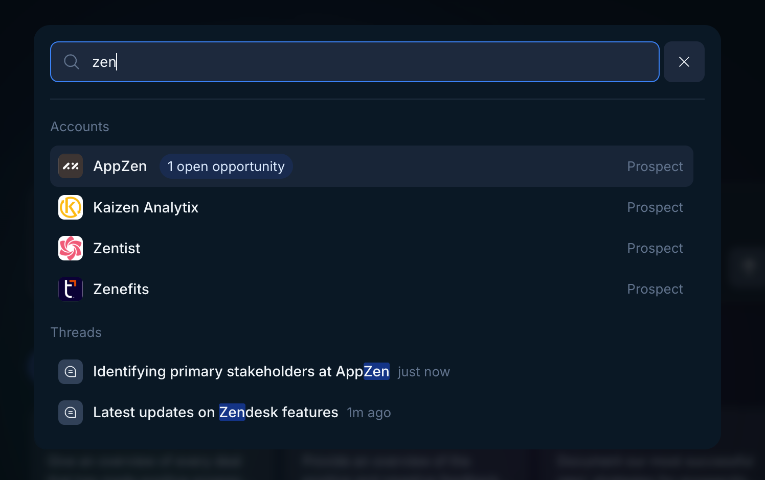 Search modal
