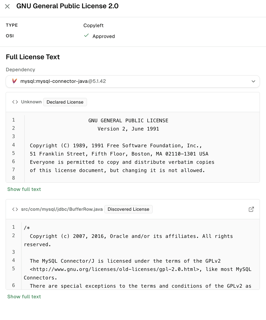 Project license details