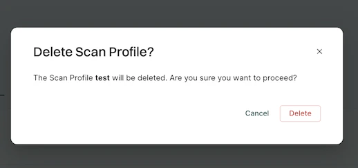 Delete scan profile