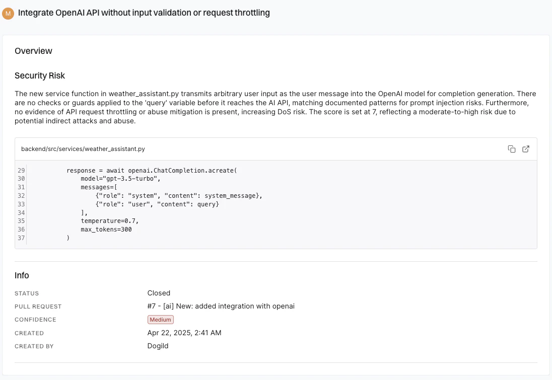 Security Risk Details