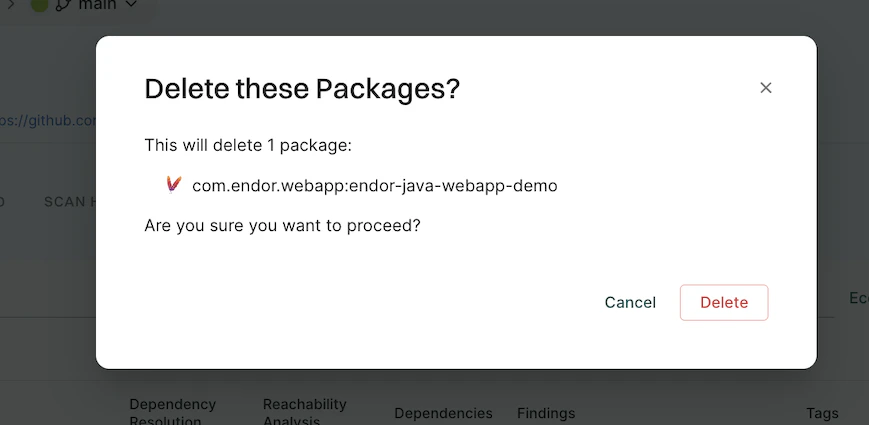 Delete package