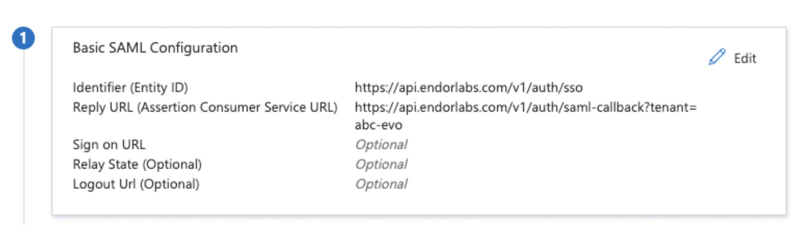 Basic SAML configuration in Entra ID