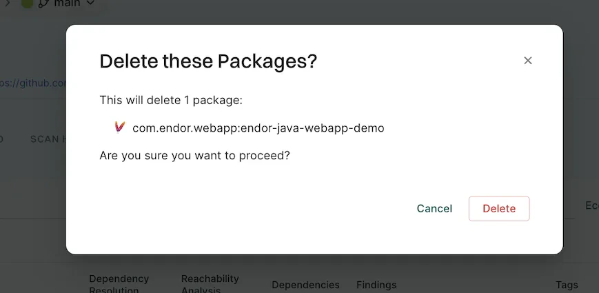 Delete package