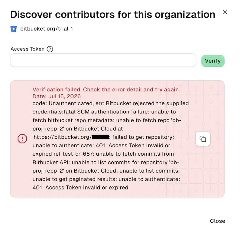 Verification error