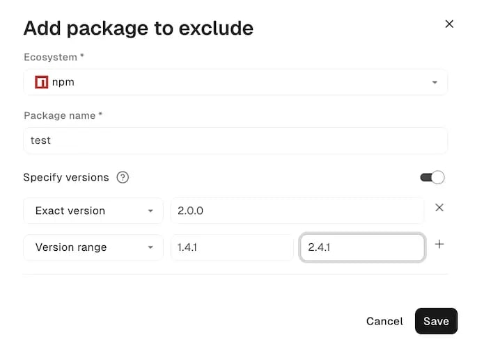 Add exceptions