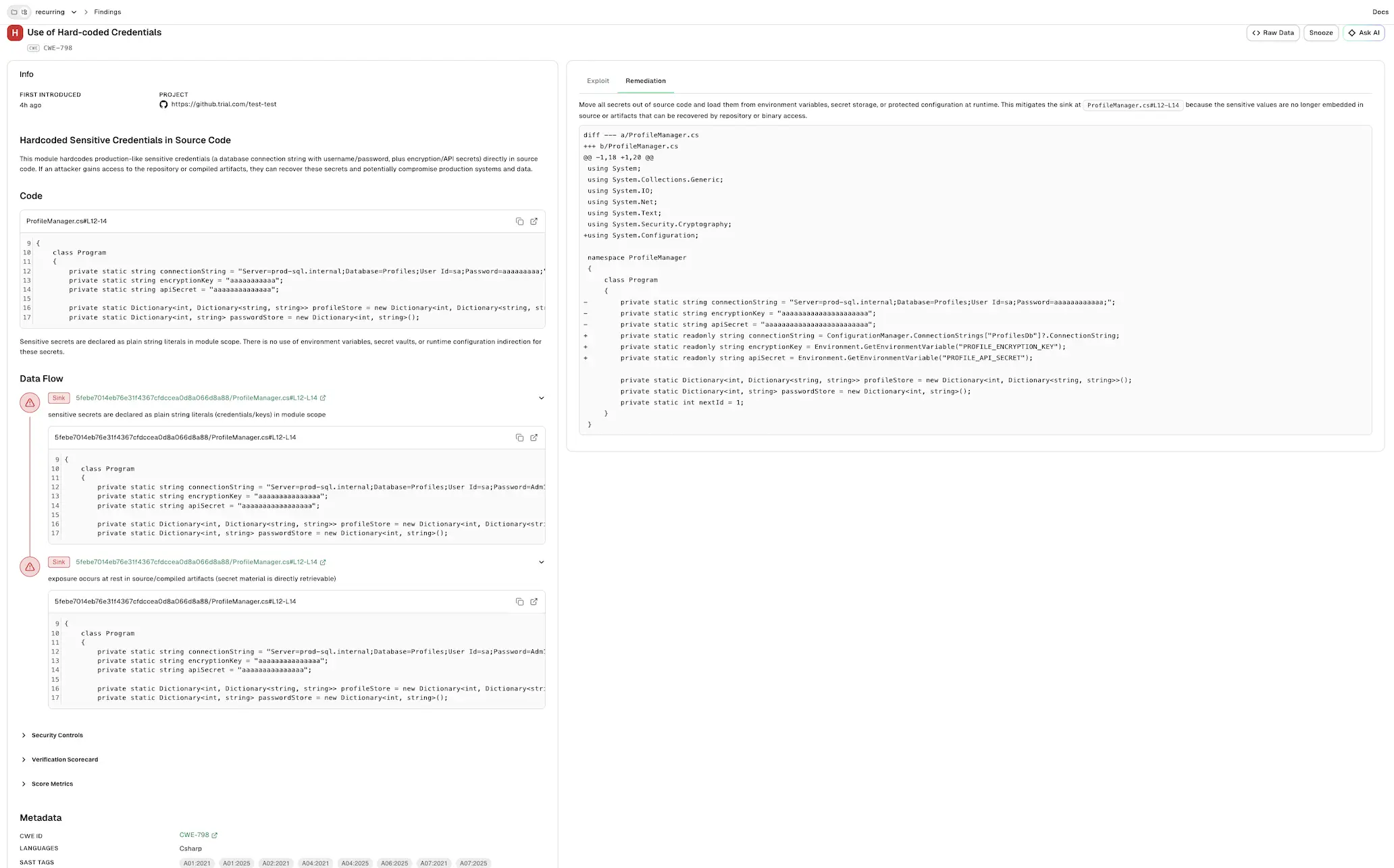 AI SAST detection agent finding