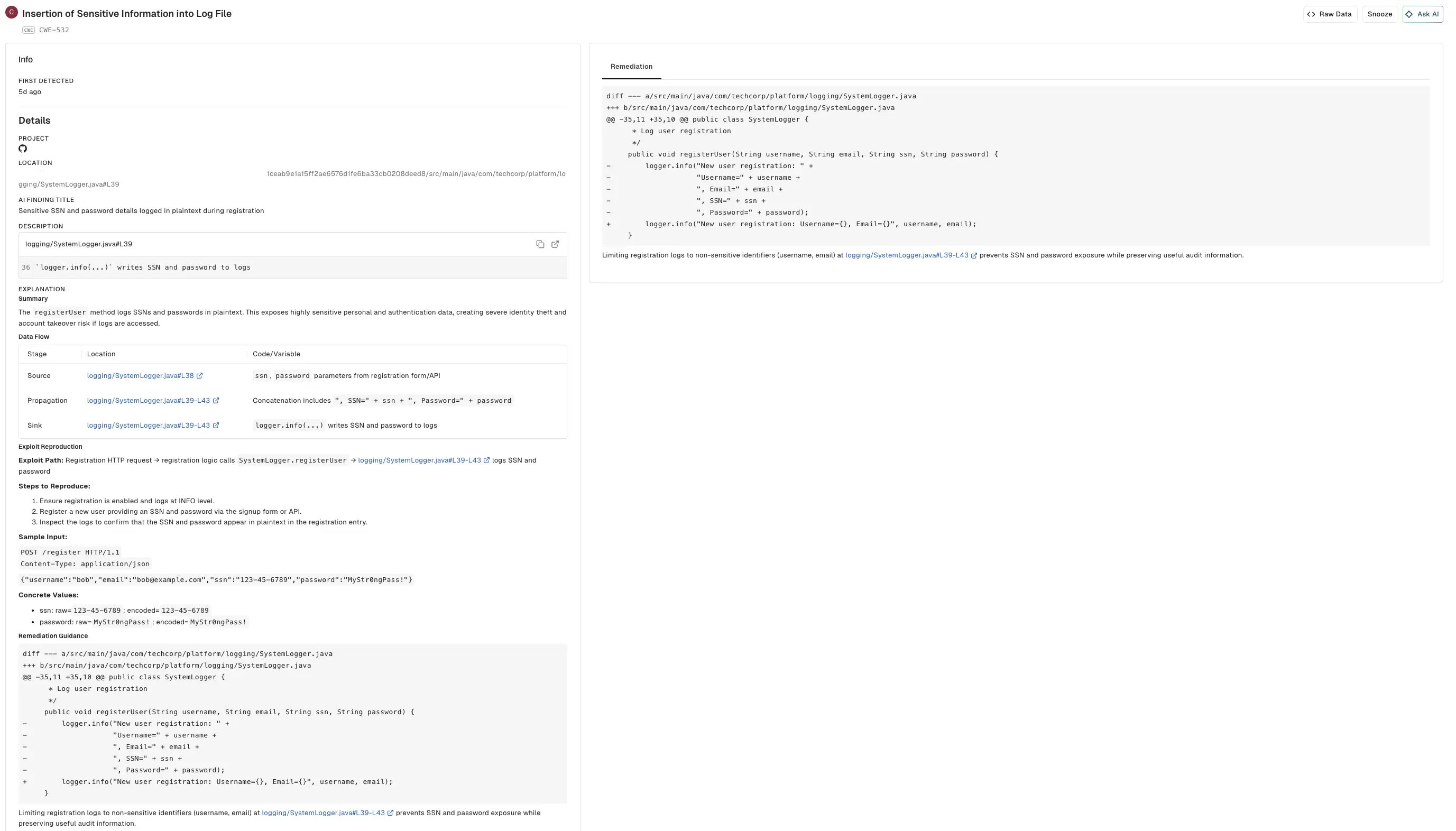 AI SAST detection agent finding