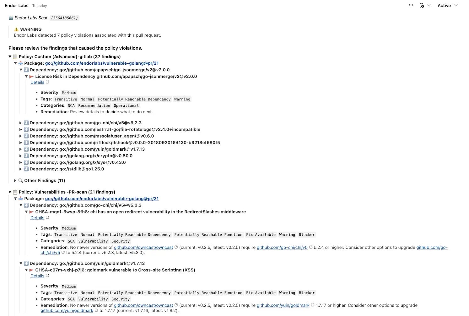 Azure DevOps comment example