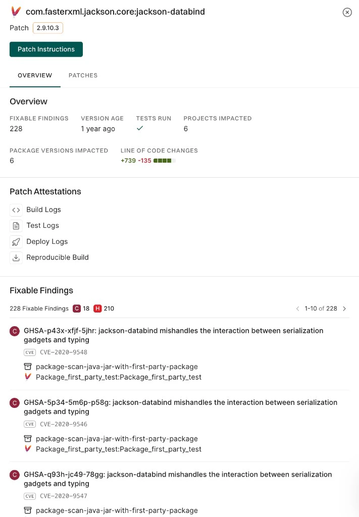 Available patch details