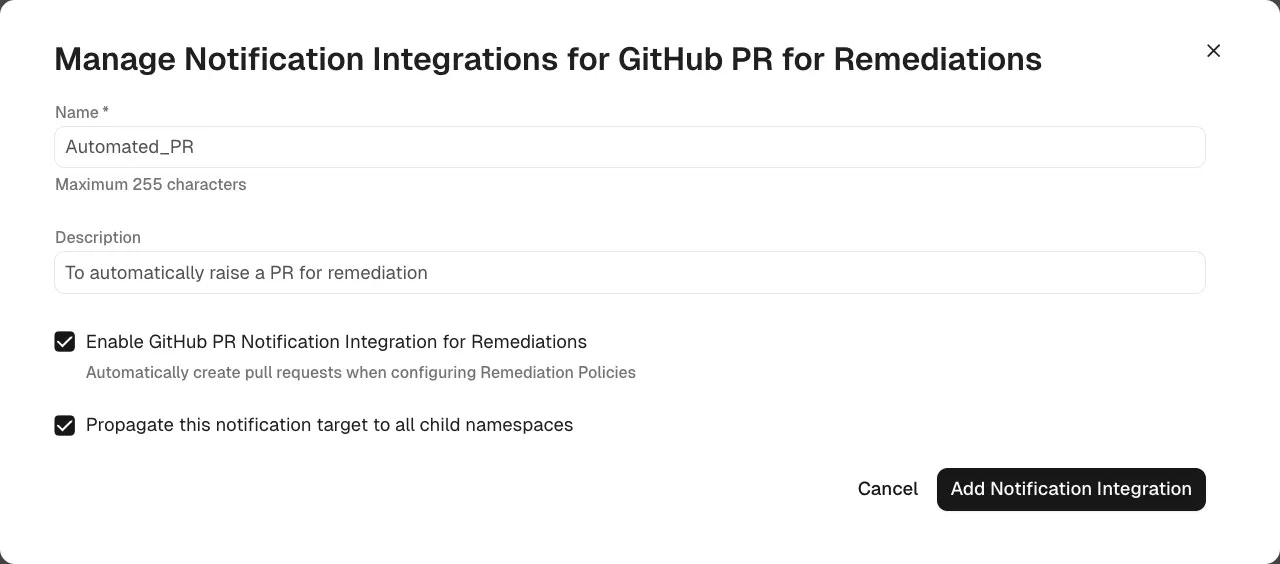 Add GitHub PR for Remediation