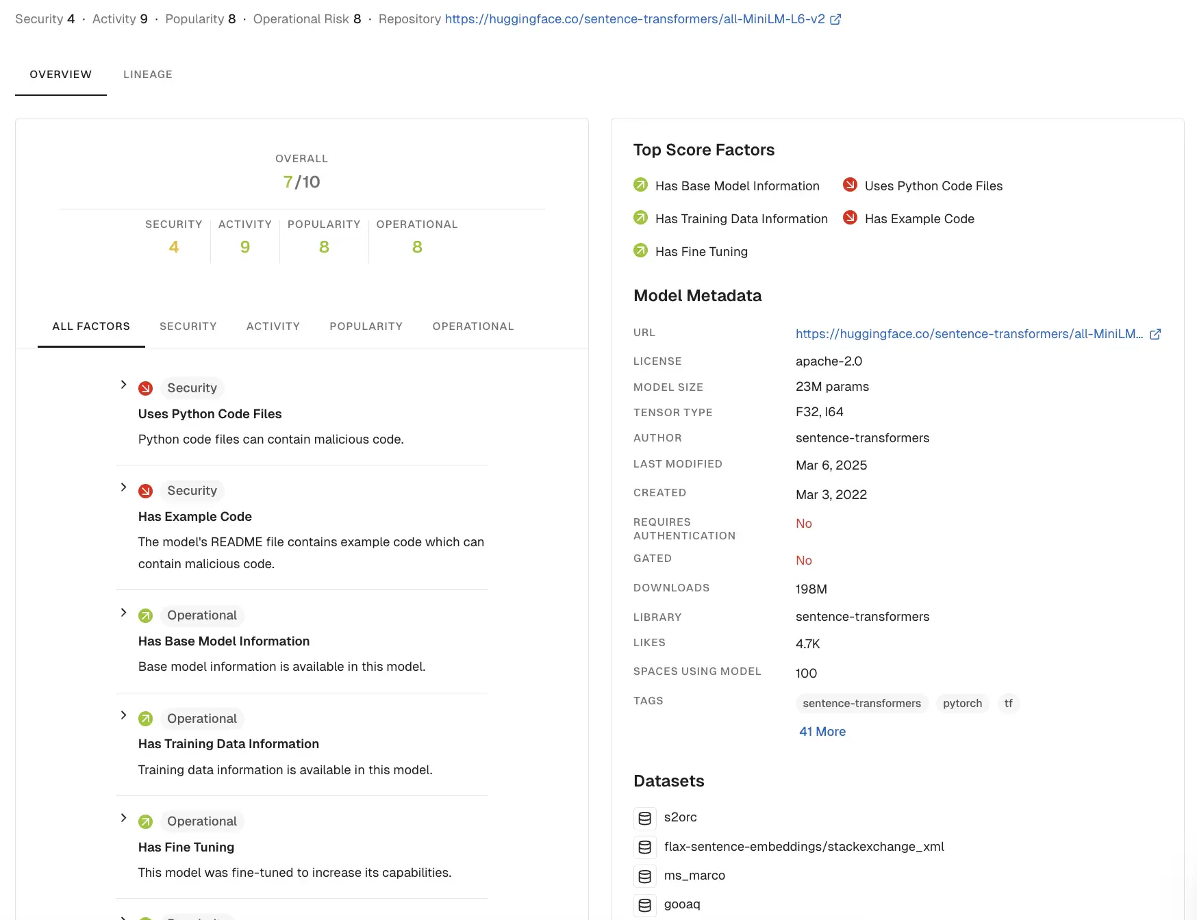 View AI model details