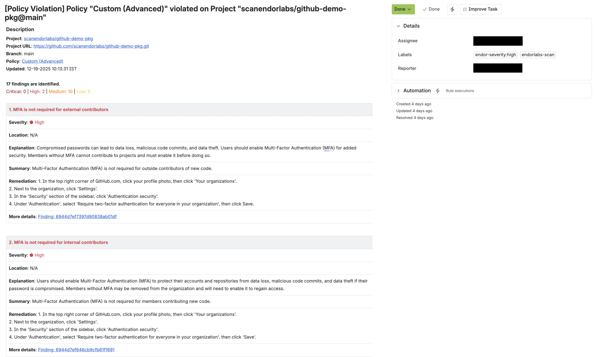 Project Aggregation Type