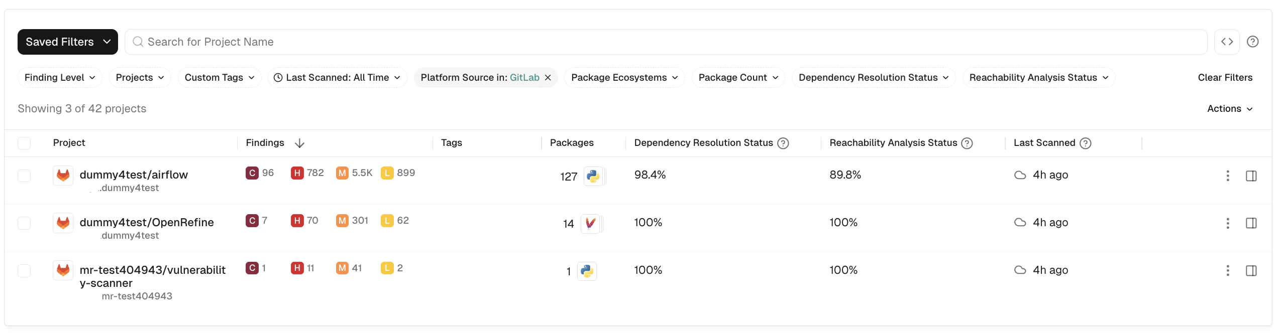 filter by source platform