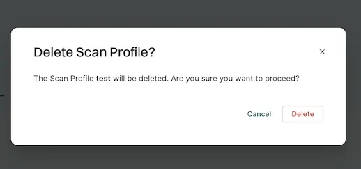 Delete scan profile