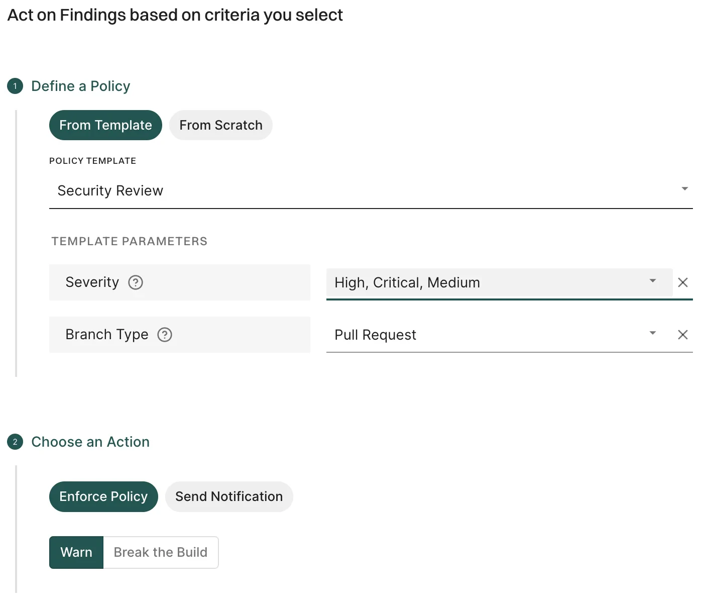 Configure action policy for PR comments