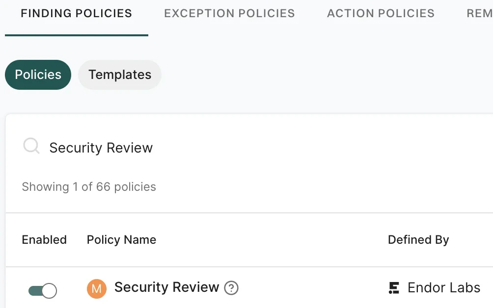 Enable finding policy for AI security code review