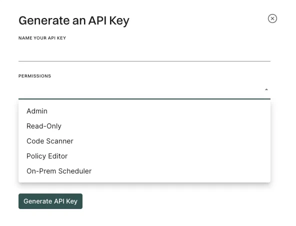 API key permissions