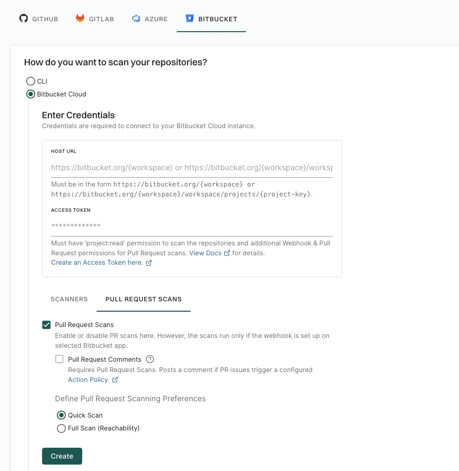 Pull request configurations in Bitbucket cloud