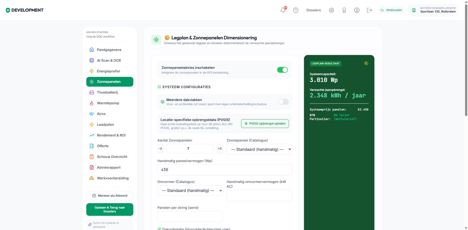 Legplan & Zonnepanelen Dimensionering