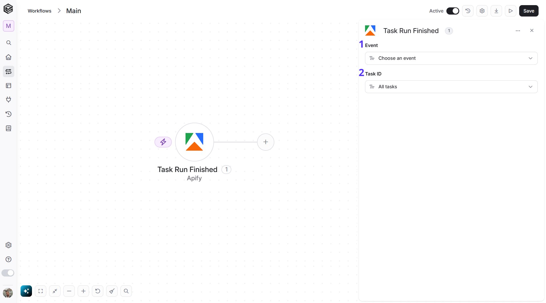 Apify — Task Run Finished trigger