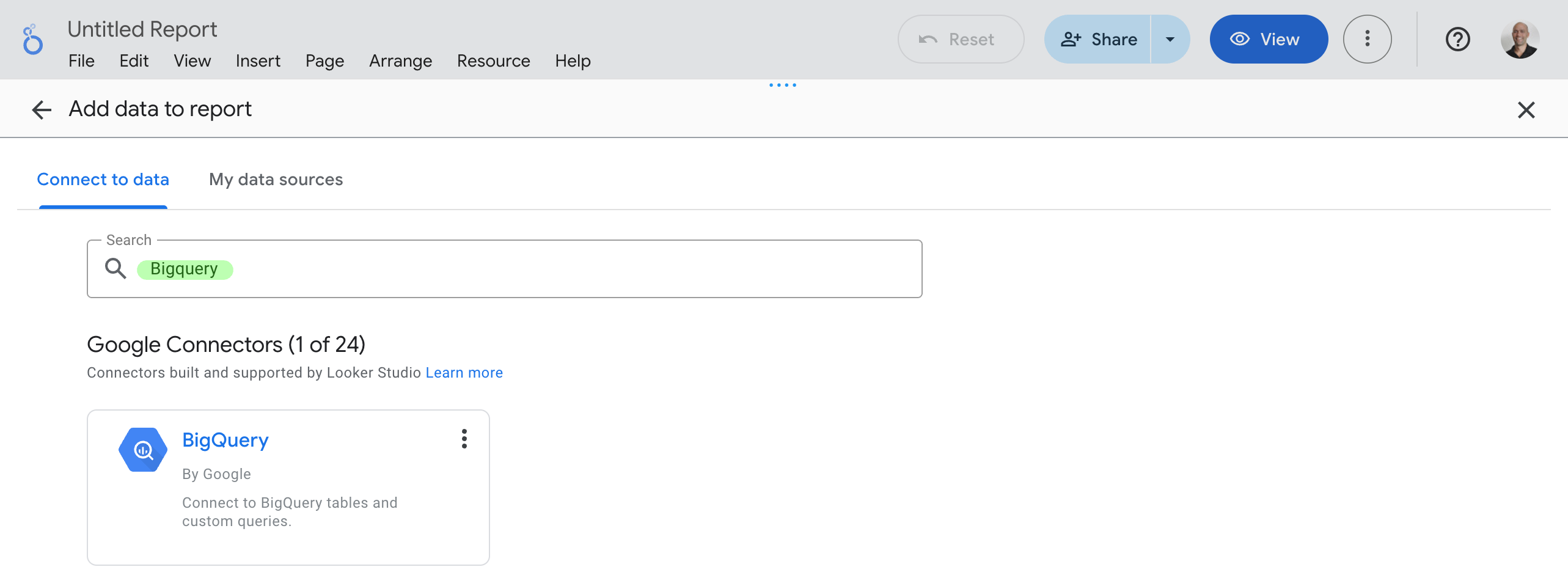 Looker Studio Connect Bigquery Pn