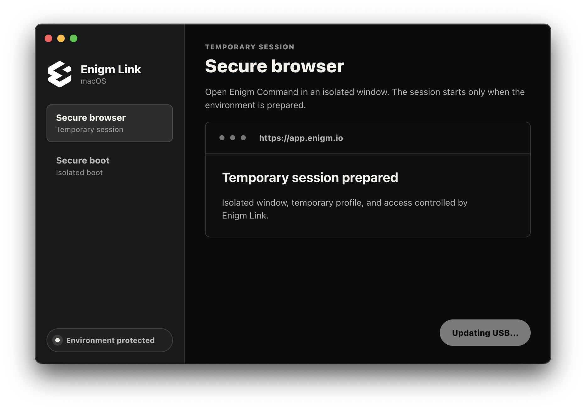 Enigm Link updating USB state