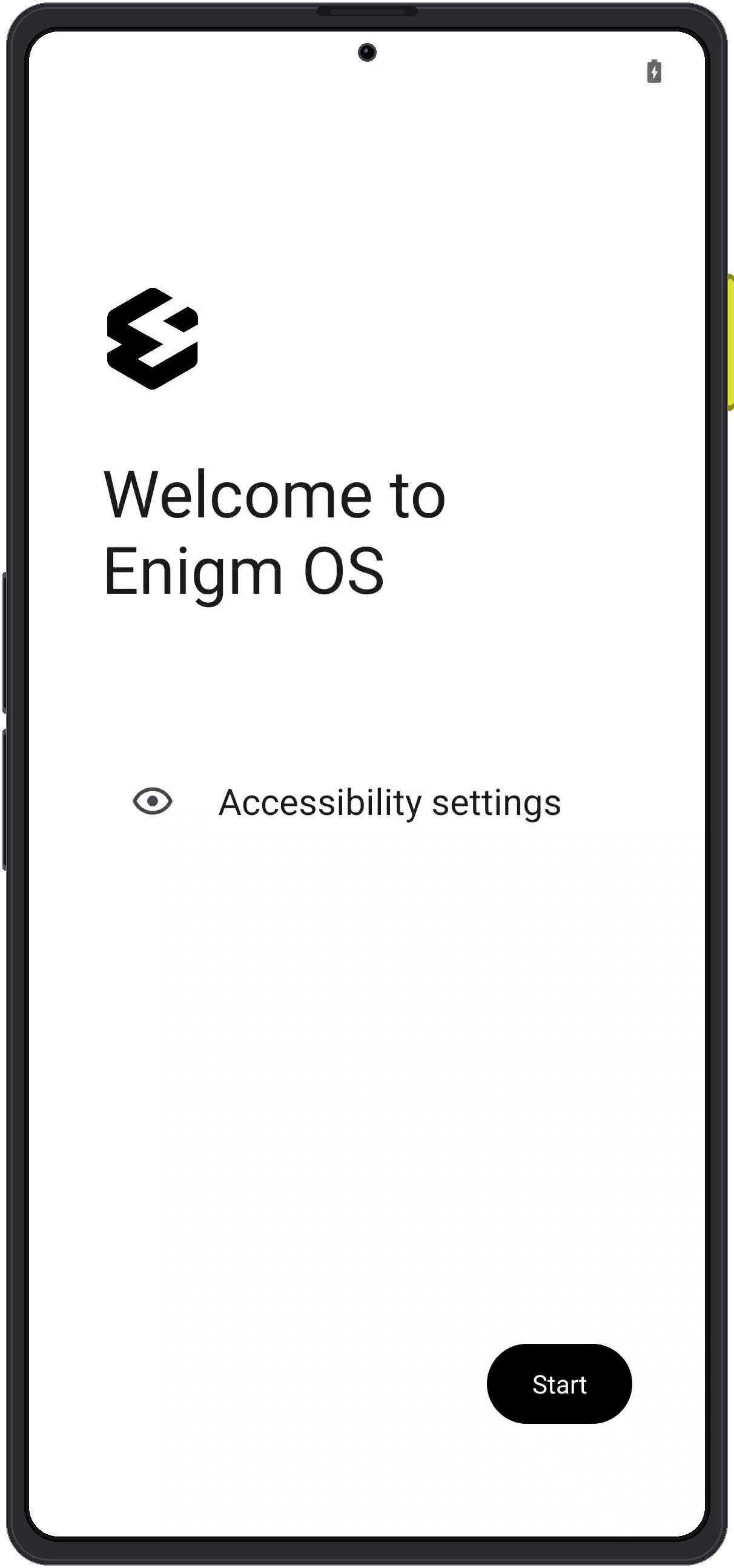 Enigm OS welcome screen