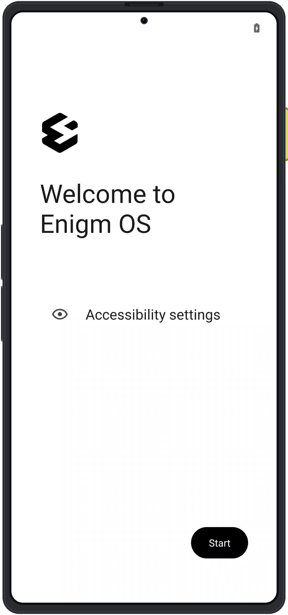Enigm OS welcome screen