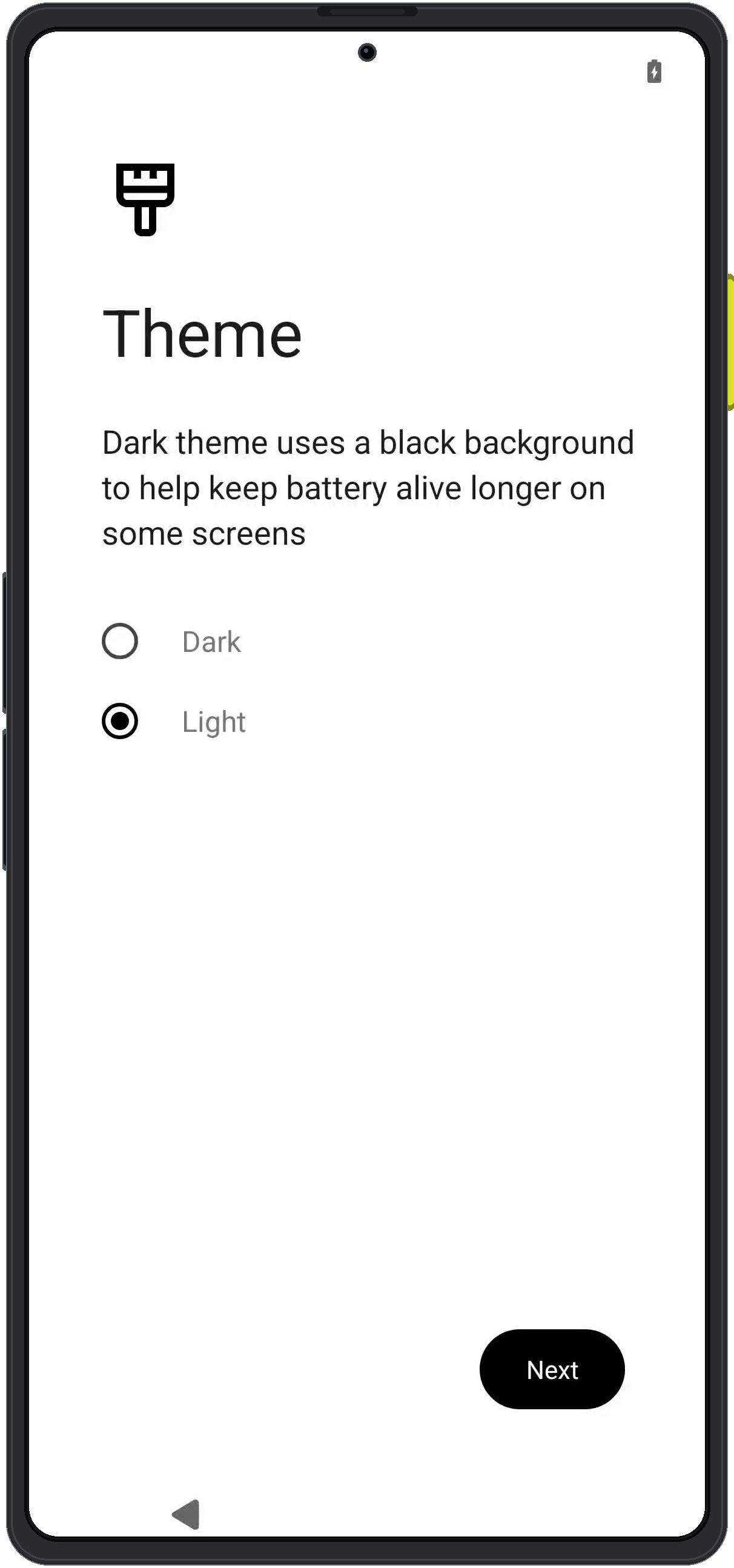 Enigm OS theme selection screen