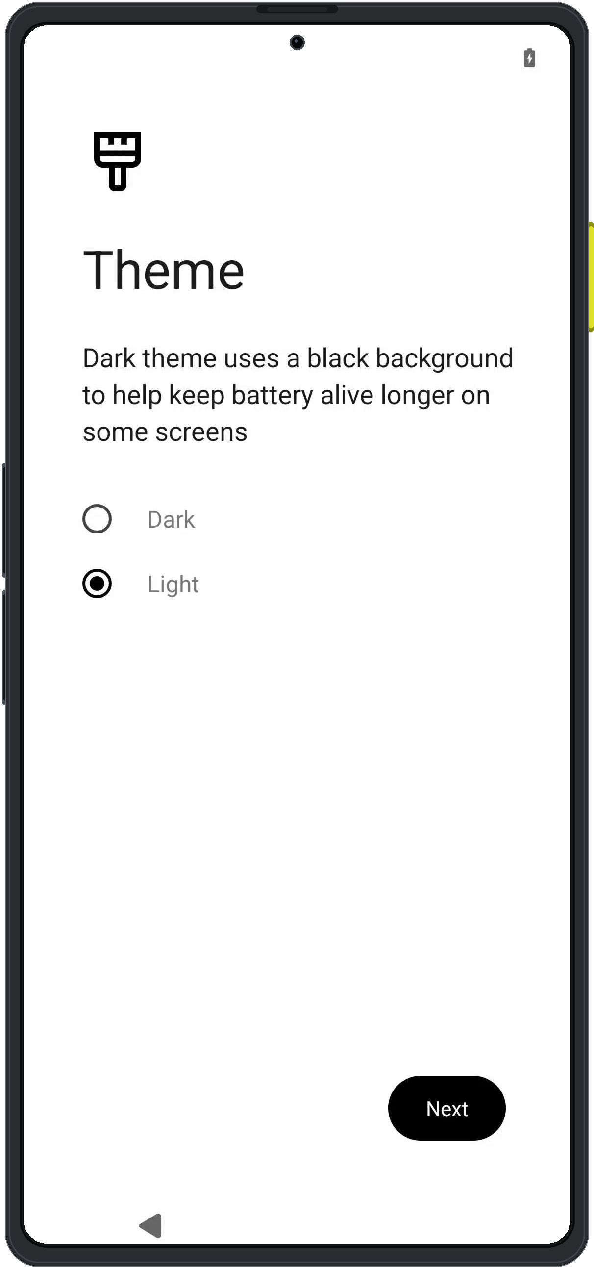 Enigm OS theme selection screen