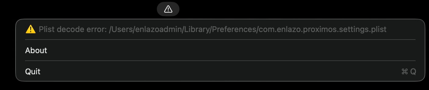 Settings Error Dark Settings Error Dark