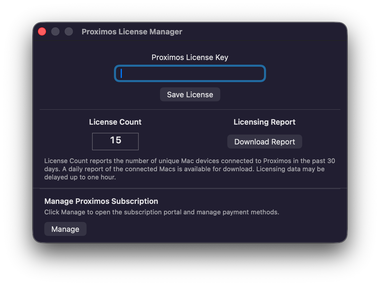 License Window Dark License Window Dark