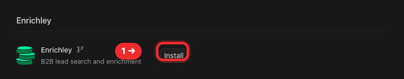 ChatGPT Personal plugins showing the Enrichley repository plugin and its Install button