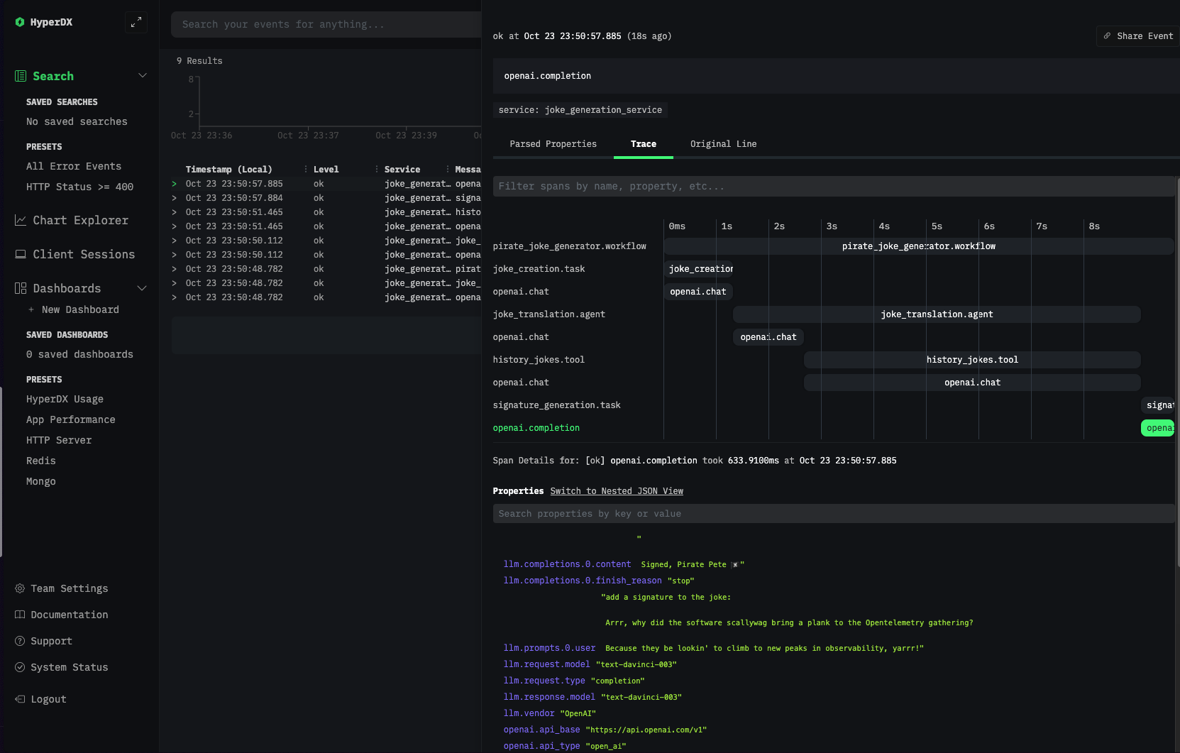 LLM Observability with HyperDX and OpenLLMetry - traceloop