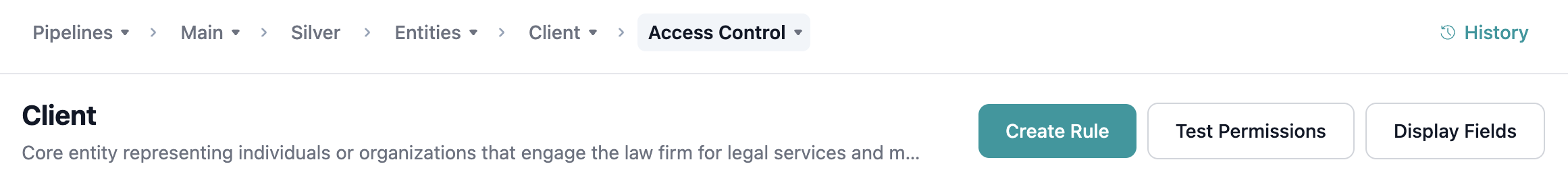 Test permissions button
