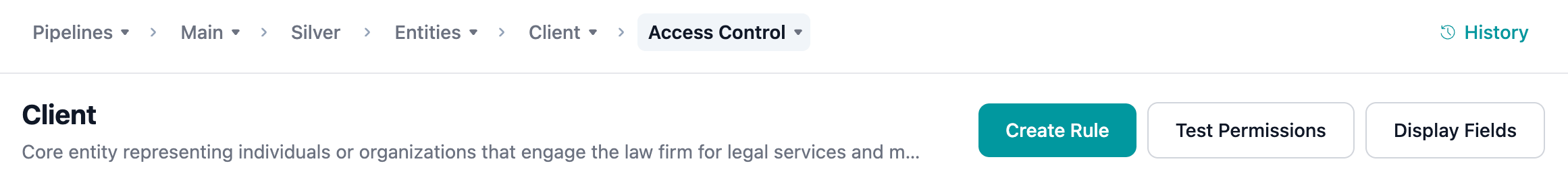 Test permissions button