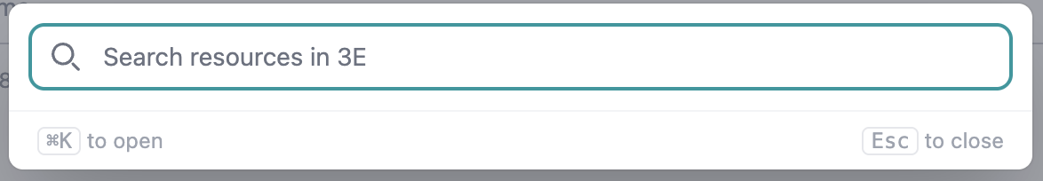 Resource search bar