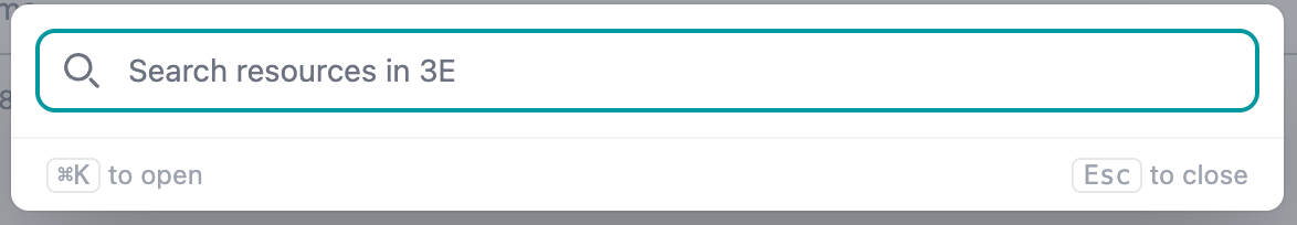 Resource search bar