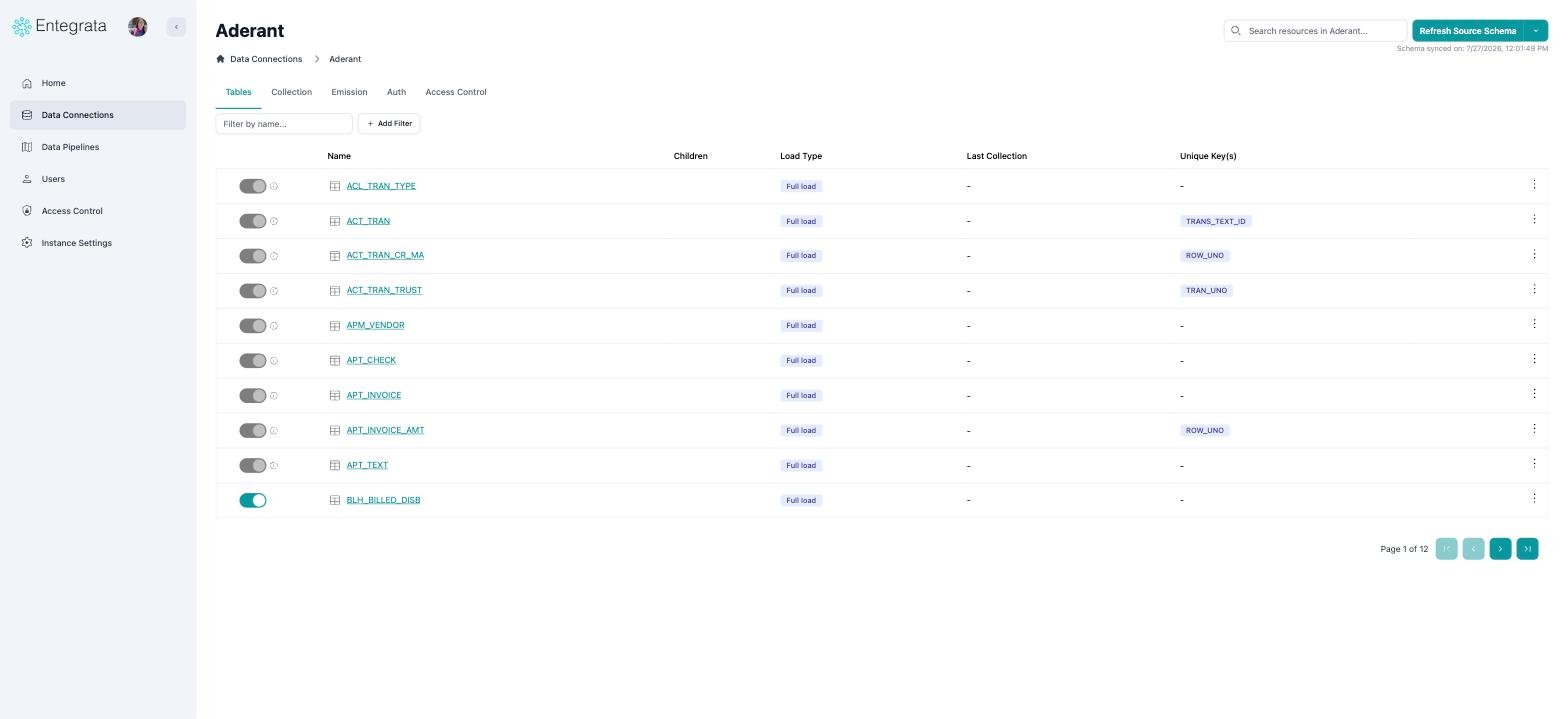 Connection detail with a title and five underlined tabs