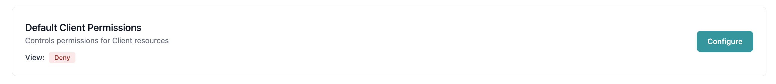 Default permissions card showing current Allow/Deny status
