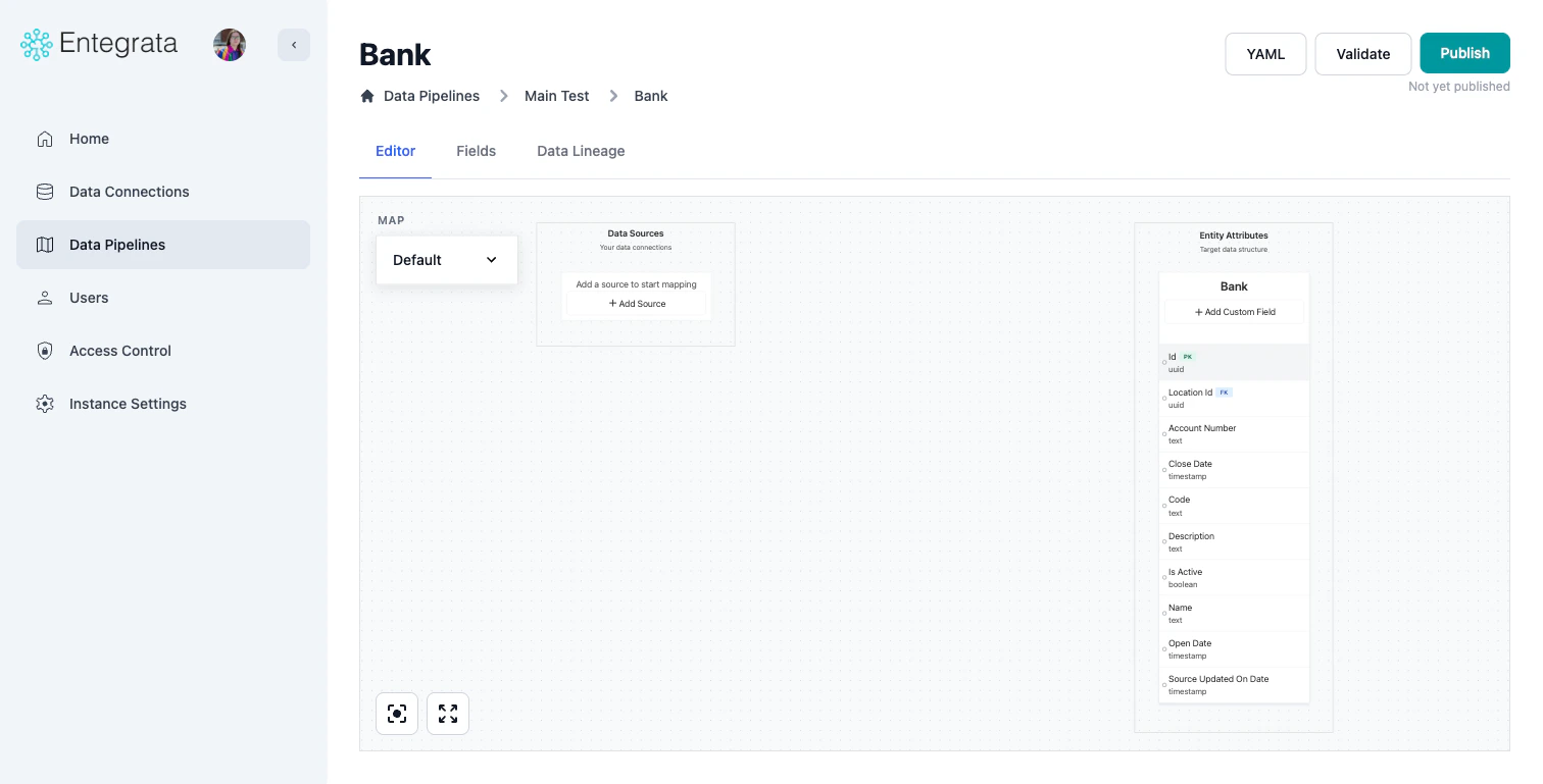 Source configuration panel