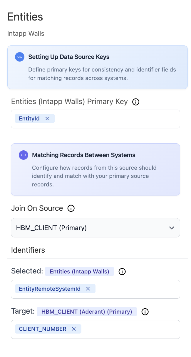 Client entity mapping for Intapp Walls