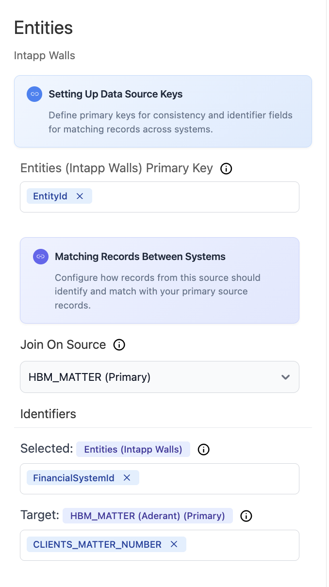 Matter entity mapping for Intapp Walls