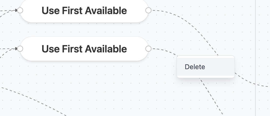 Context menu showing delete option