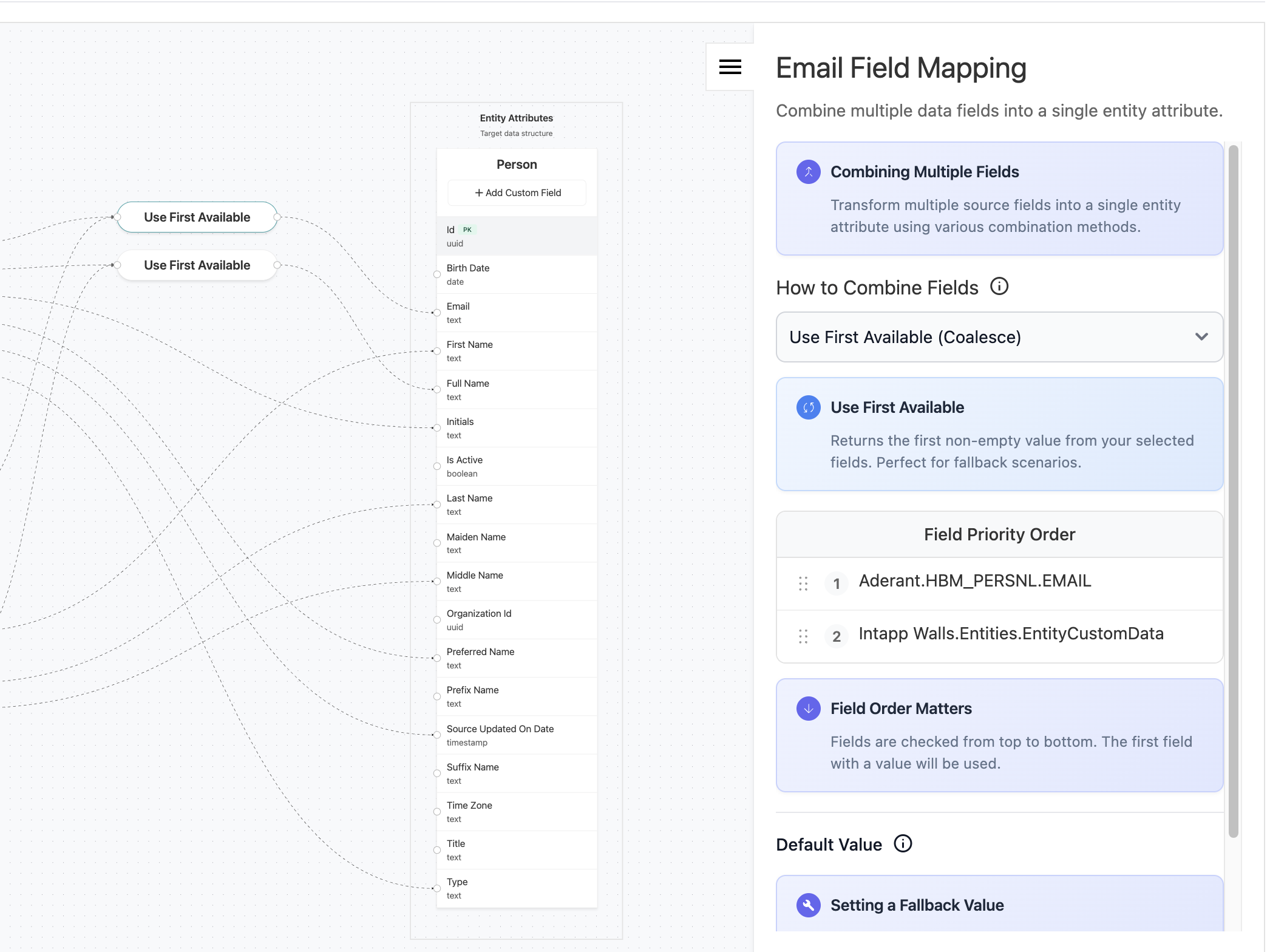 Newly mapped "logic" node with details