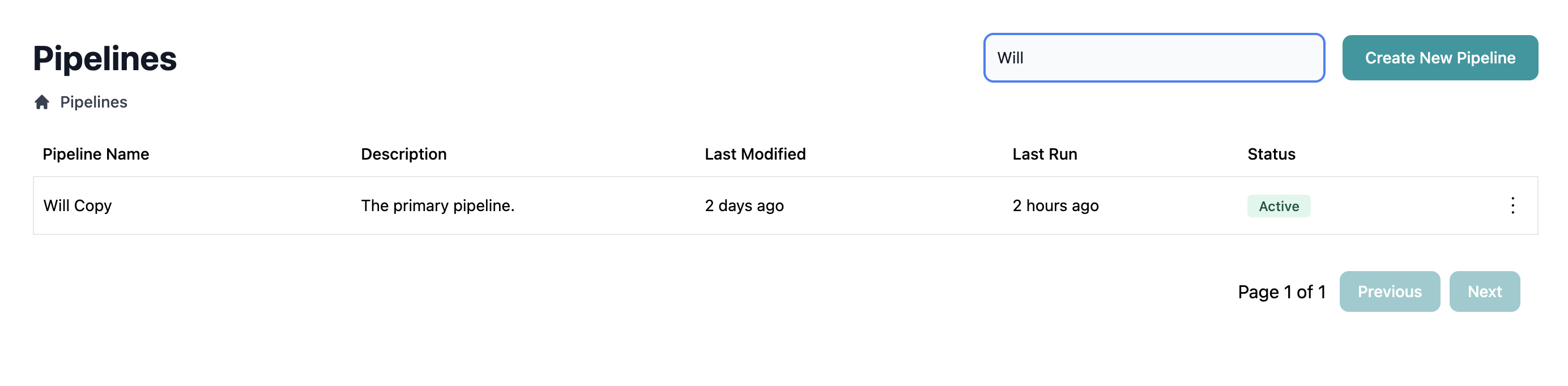 Search bar with active search query