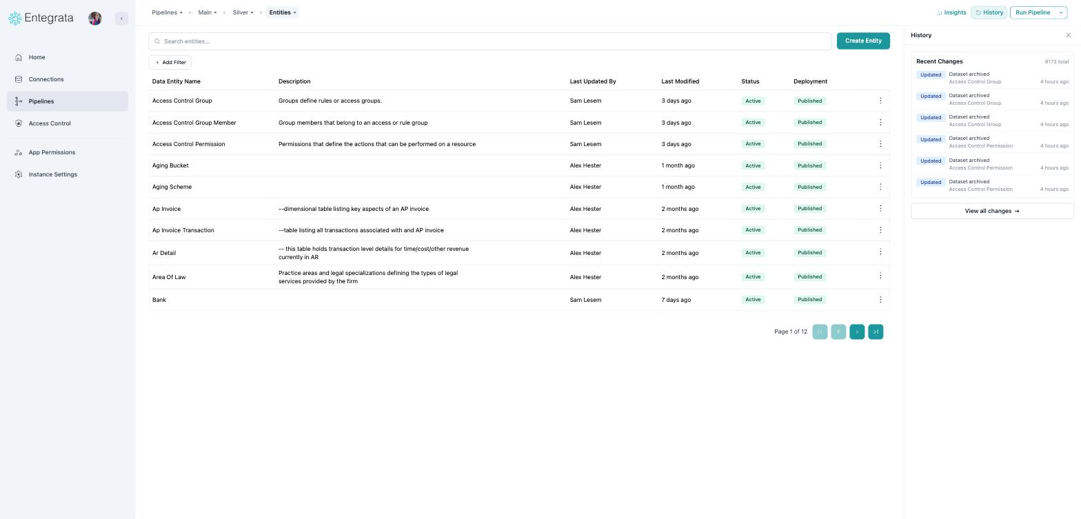 History panel showing recent changes with a View all changes button
