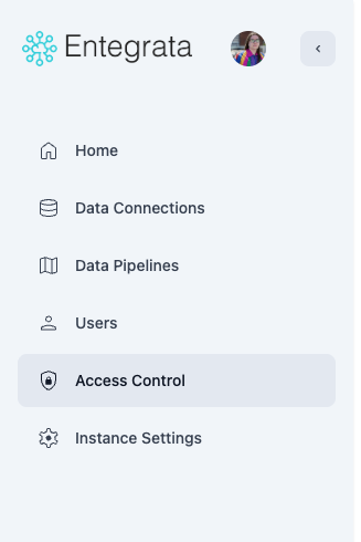 Sidebar with Data Connections and Data Pipelines