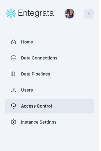 Sidebar with Data Connections and Data Pipelines