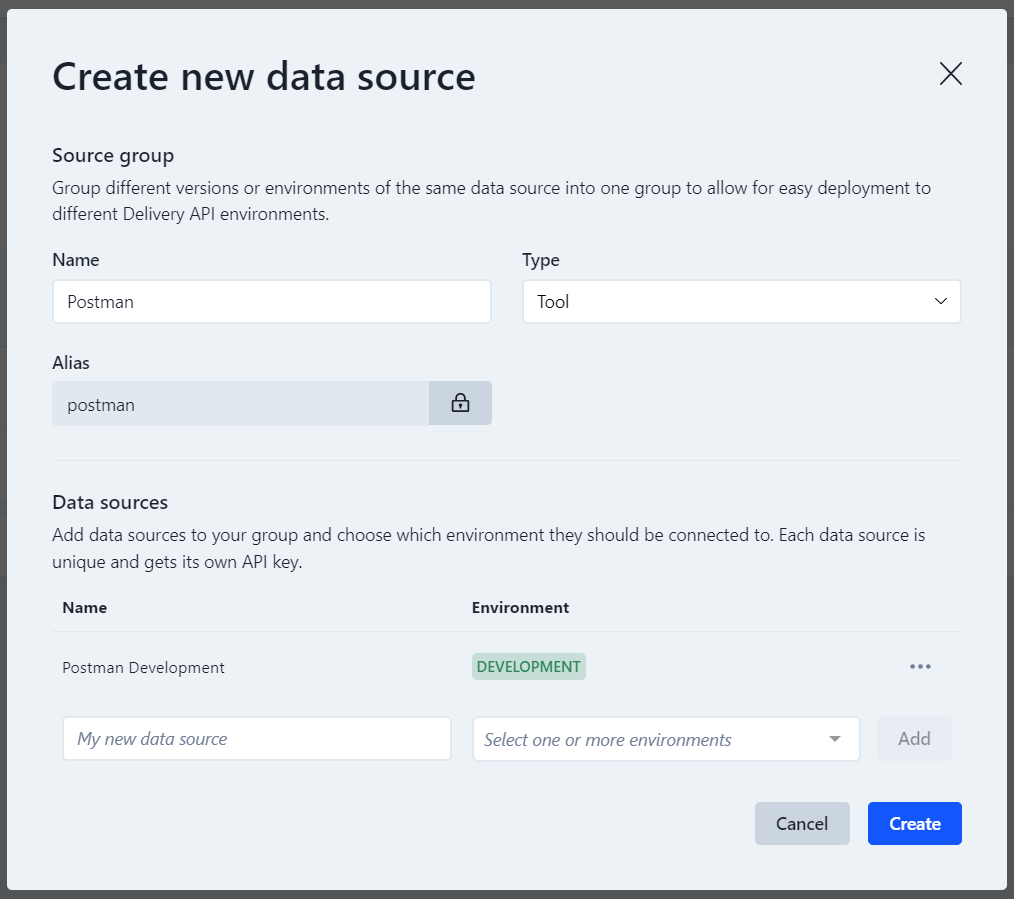 Create source Enterspeed